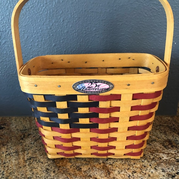 Longaberger vintage collectible NWT 1998 25th Anniversary Flag basket combo